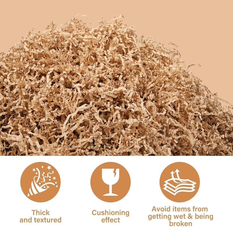 ZOEHROWS 2.2LB Crinkle Paper Gift Basket Filler, Brown Shredded Paper For Gift Baskets, Box Filler For Wrapping & Decor, Gift Basket Filler For Birthdays, Weddings, Anniversaries - Image 2